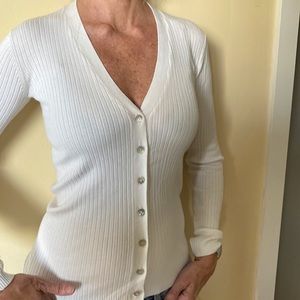 White cashmere sweater
